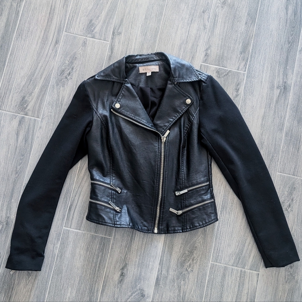 Philosophy Soft Faux Leather Moto Zip Jacket